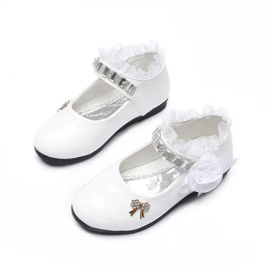 Elevate your little girl's style with our Summer Girls Cute Bowknot Rhinestone Dress Shoes!