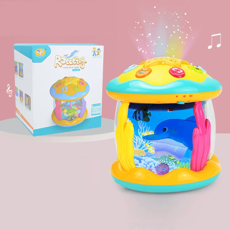 Bring the magical ocean world into your child's room with the Ocean Light Rotary Projector Musical Toy for Toddlers
