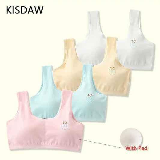 Experience ultimate comfort and style with our Girls Cotton Sponge Cup Bra With Removable Pad! It provides breathability and durability.