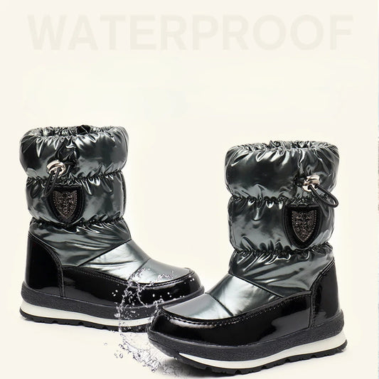 Keep little feet warm and dry with these Kids Winter Waterproof Wool Snow Boots. Designed for ages 4 to 14