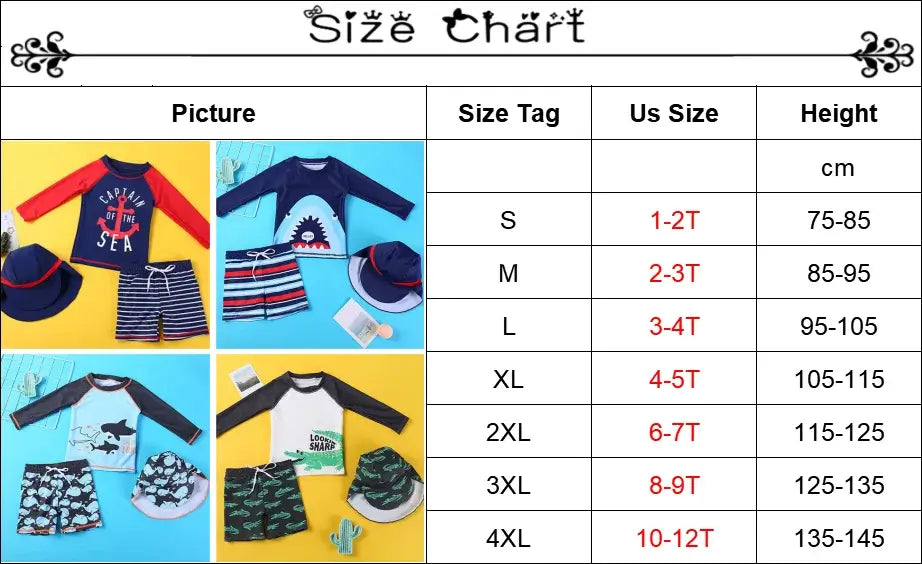 Trendy Summer Boys 3PC Cartoon Swimming Set | High Quality, Comfortable
