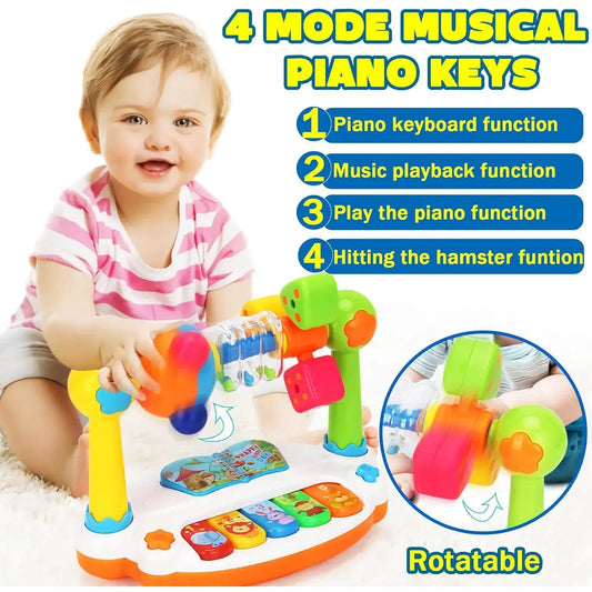 Spark your child's creativity with our Baby Rotating Music Piano Keyboard with Light and Sound Safe, fun & educational.