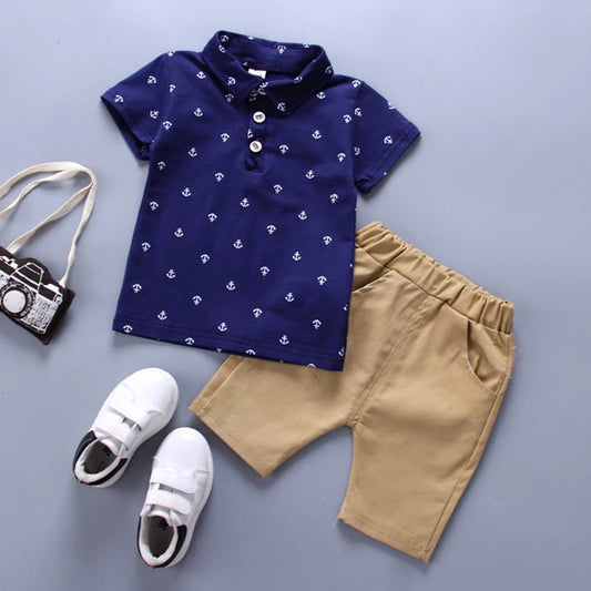Get your little one ready for the summer season with our adorable Summer Toddler Boys Anchor Print T-shirt-shorts!