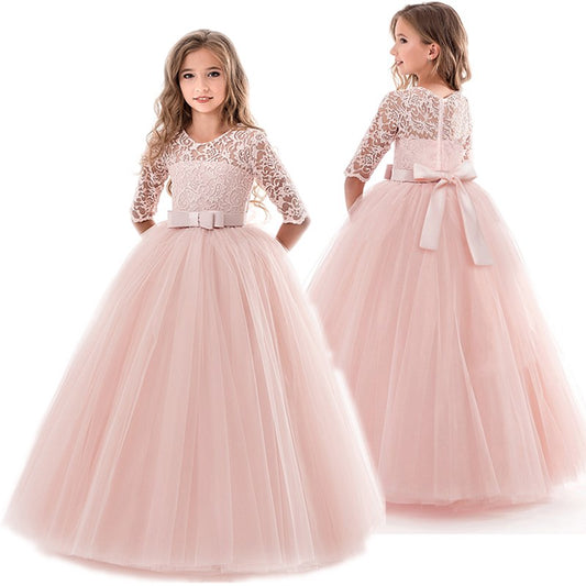 Bring a fairytale beauty to any party with this sophisticated Girls Elegant Princess Party Dress!