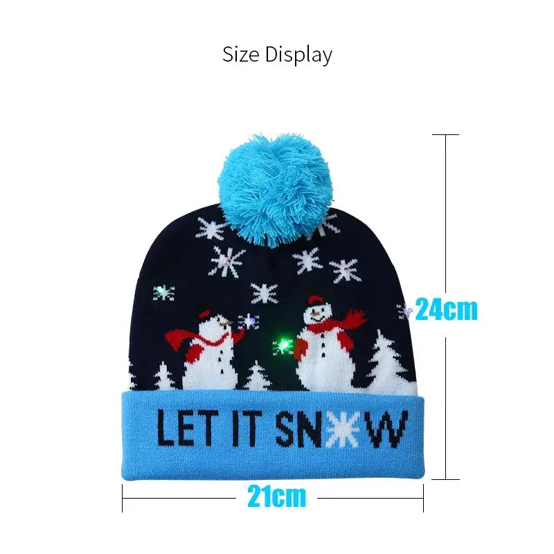 Have a holly, jolly Christmas with our Creative Flashing Led Christmas Winter Warm Knitted Cap!