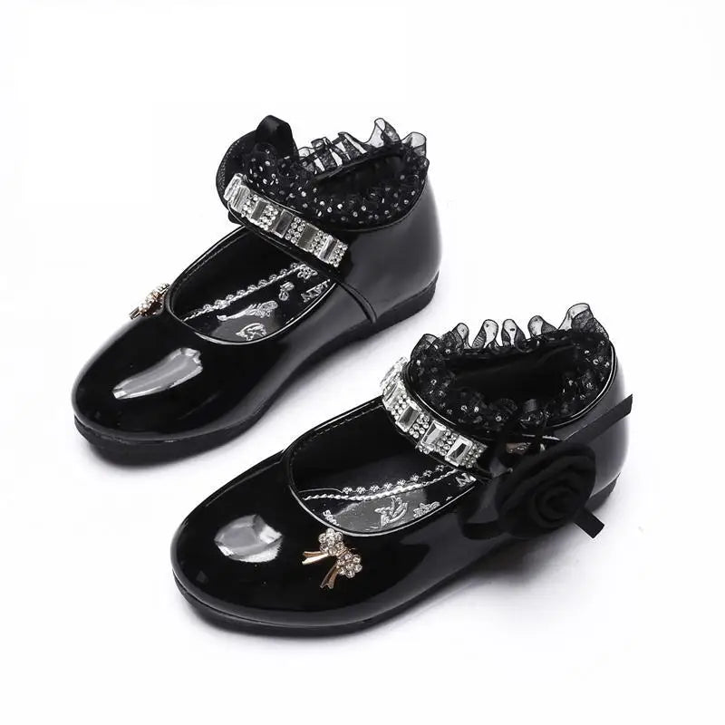 Summer Girls Cute Bowknot Rhinestone Dress Shoes