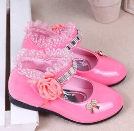 Summer Girls Cute Bowknot Rhinestone Dress Shoes