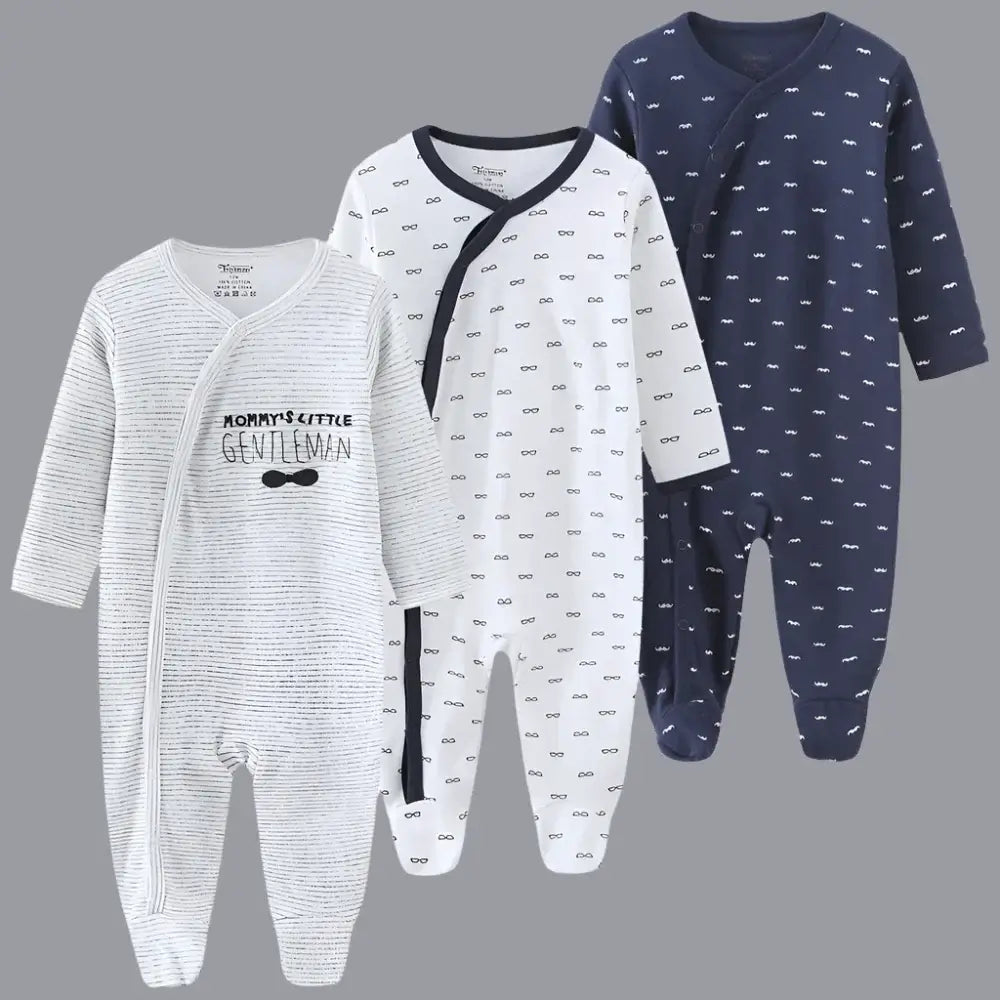 Snuggle up in style with our Autumn Newborn Footed Sleepers! Made with soft, breathable cotton.