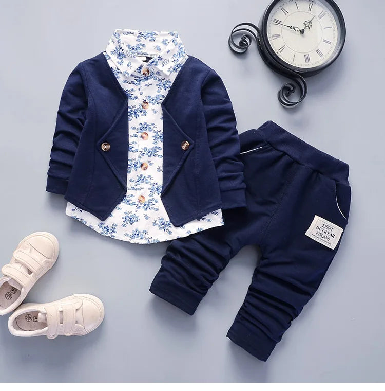 Introducing the pint-sized power Autumn Toddler Boys Casual Gentlemans Suit that'll make your little guy look like he's ready to close a deal on the playground.