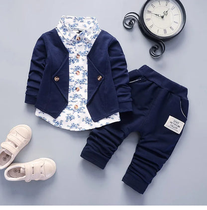 Introducing the pint-sized power Autumn Toddler Boys Casual Gentlemans Suit that'll make your little guy look like he's ready to close a deal on the playground.