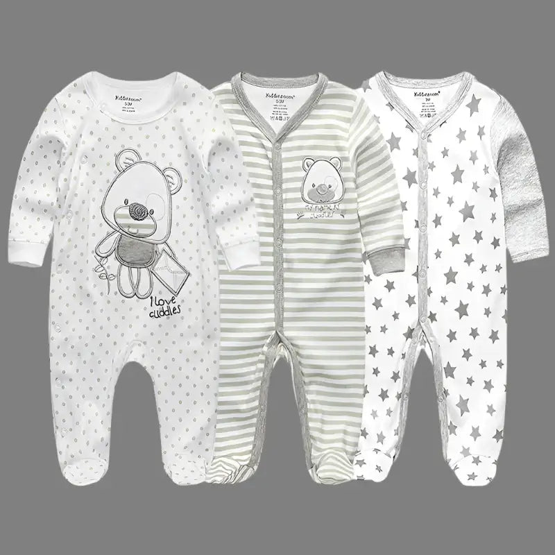 Snuggle up in style with our Autumn Newborn Footed Sleepers! Made with soft, breathable cotton.