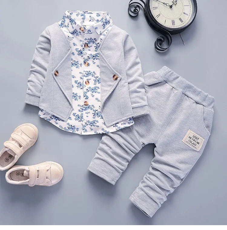 Introducing the pint-sized power Autumn Toddler Boys Casual Gentlemans Suit that'll make your little guy look like he's ready to close a deal on the playground.