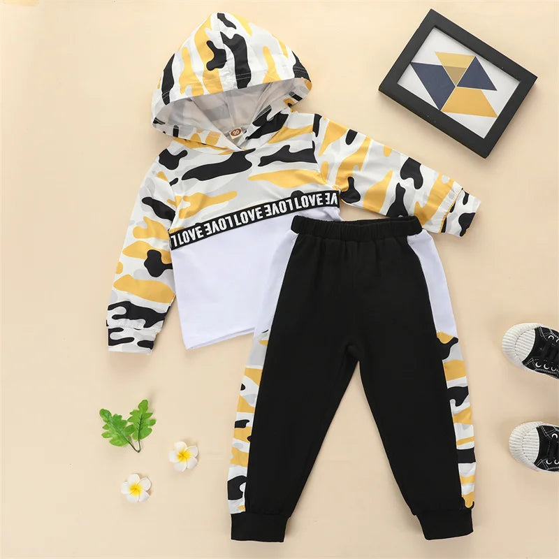 Autumn Boys Camouflage Long Sleeve Hoodie & Pants