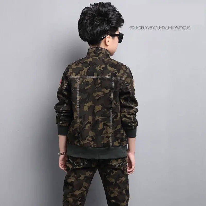 Boys Autumn Camouflage Long-Sleeve Jacket + Pants