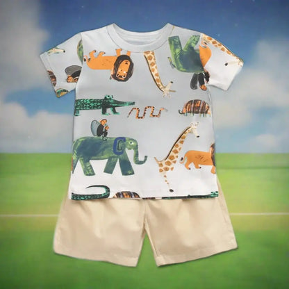 Snag this Stylish & Comfy Newborn Boys Summer T-Shirt & Shorts Set. Premium comfort for your little one.