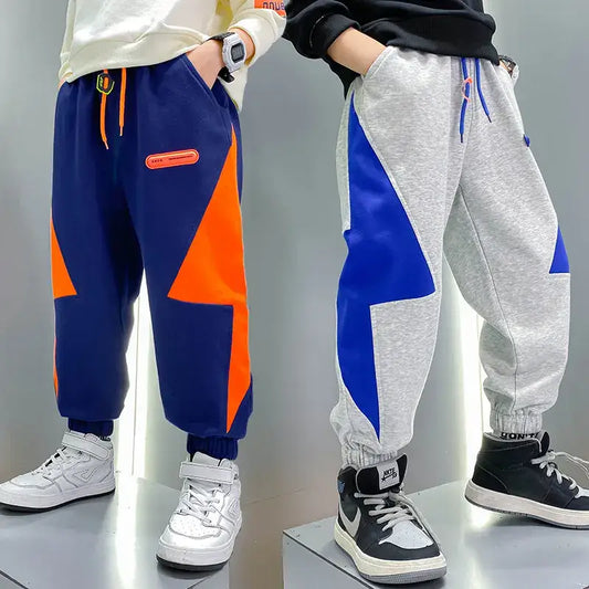 Get your little lightning bolt ready with these Boys Autumn Loose Fitting Lighting Design Sport Pants!