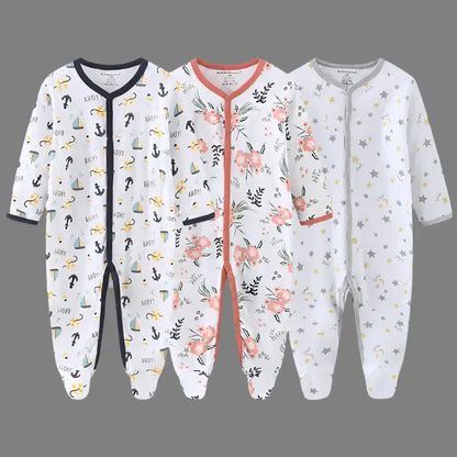 Snuggle up in style with our Autumn Newborn Footed Sleepers! Made with soft, breathable cotton.