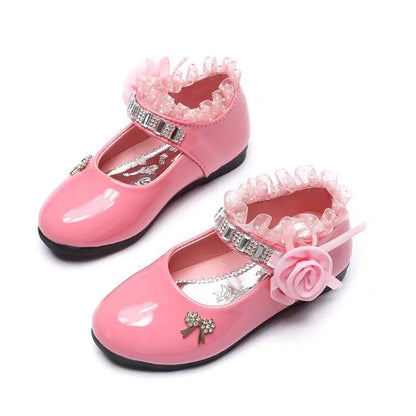 Summer Girls Cute Bowknot Rhinestone Dress Shoes