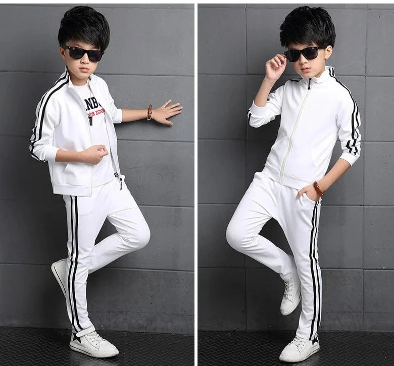 Spring Boys Color Striped Tracksuit