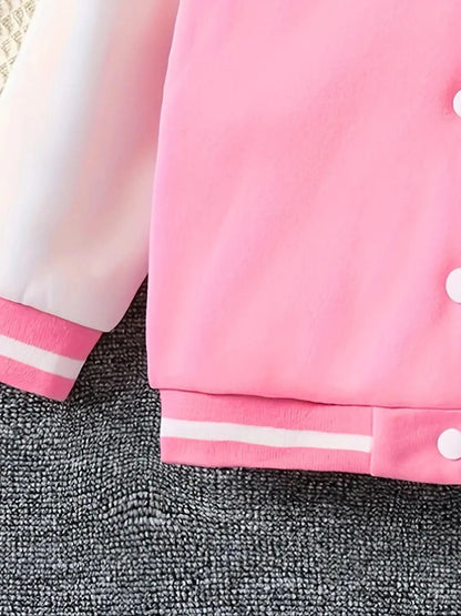 Shop the Girls Autumn Butterfly-Printed Pink Baseball Jackets for cozy comfort and stylish flair. Perfect for trendy girls aged 7-13 this fall!