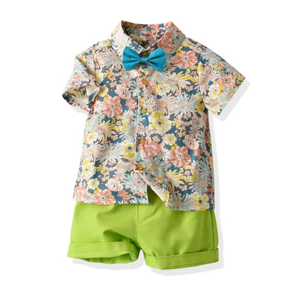 Get ready for summer with our Toddler Boys Summer Cotton Gentlemens Short Outfits!