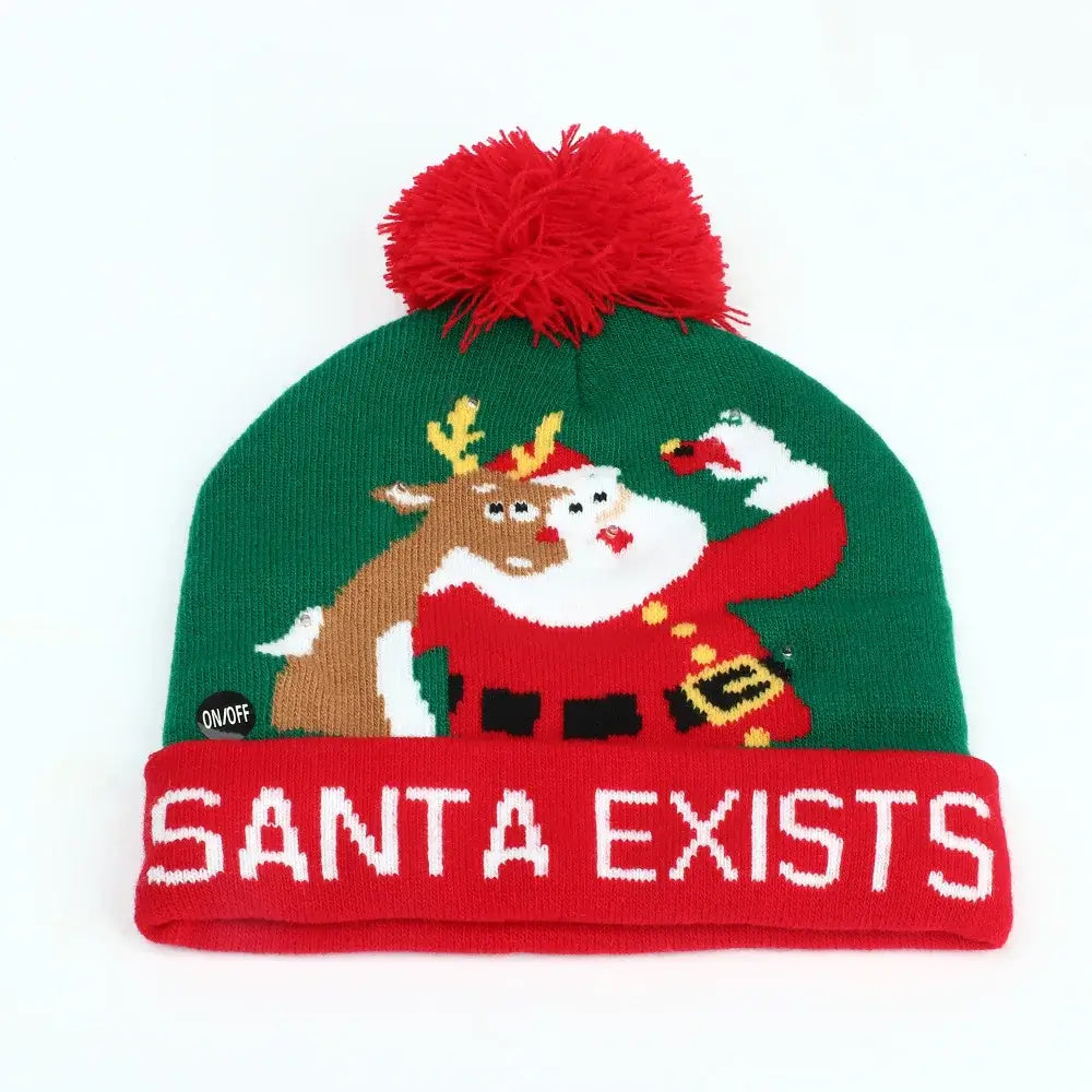 Have a holly, jolly Christmas with our Creative Flashing Led Christmas Winter Warm Knitted Cap!