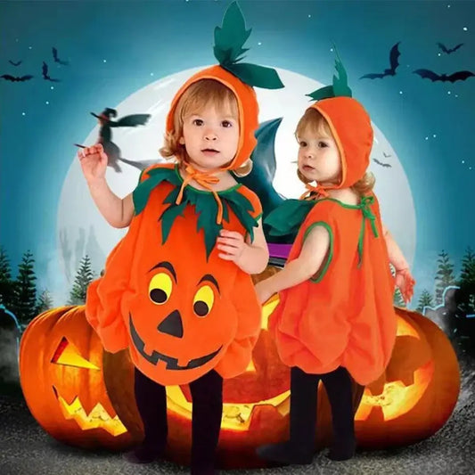 Toddler Kids Halloween Pumpkin Costume With Accessories