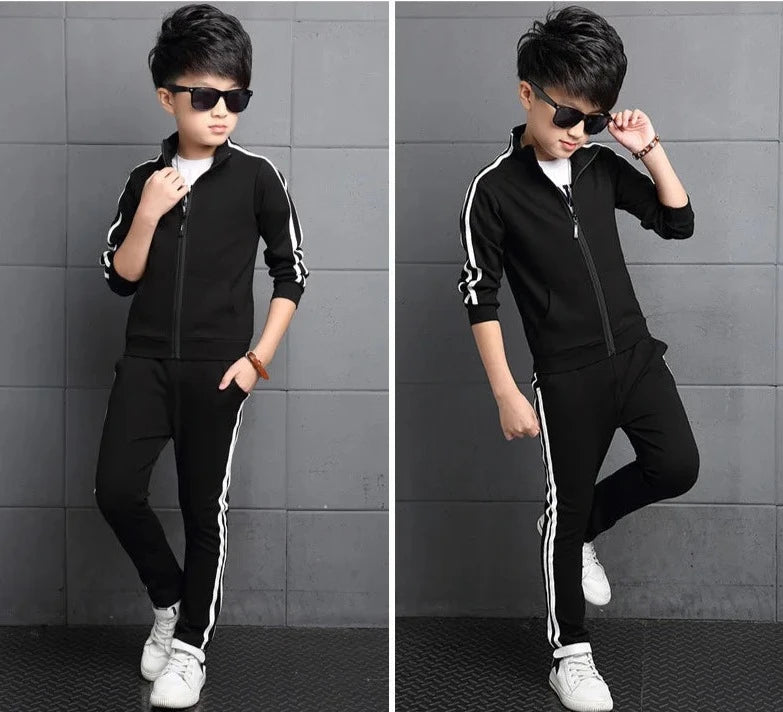 Spring Boys Color Striped Tracksuit