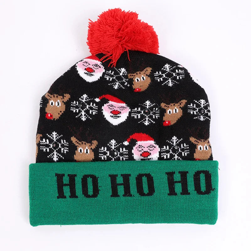 Have a holly, jolly Christmas with our Creative Flashing Led Christmas Winter Warm Knitted Cap!