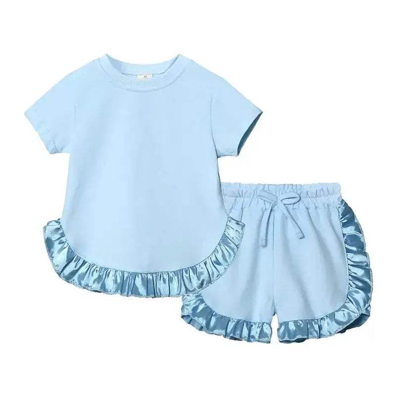 Elevate her summer with our Toddler Girls' Ruffled Top-Shorts set. Perfect for any occasion, crafted for comfort and style. 