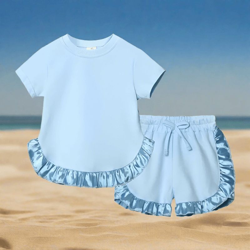 Elevate her summer with our Toddler Girls' Ruffled Top-Shorts set. Perfect for any occasion, crafted for comfort and style. 