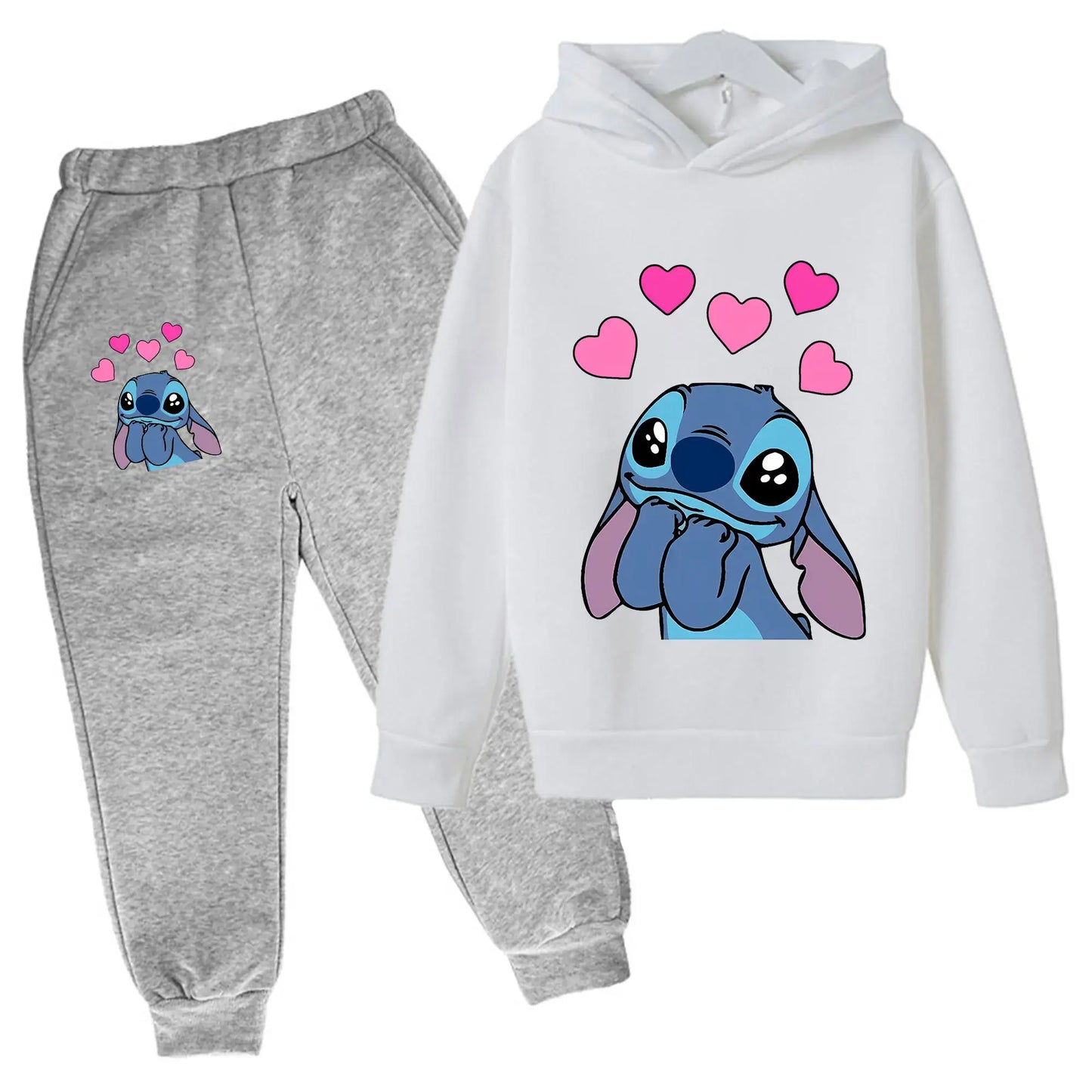 Girls Autumn Stitch Hoodie Sweatshirt+Pants