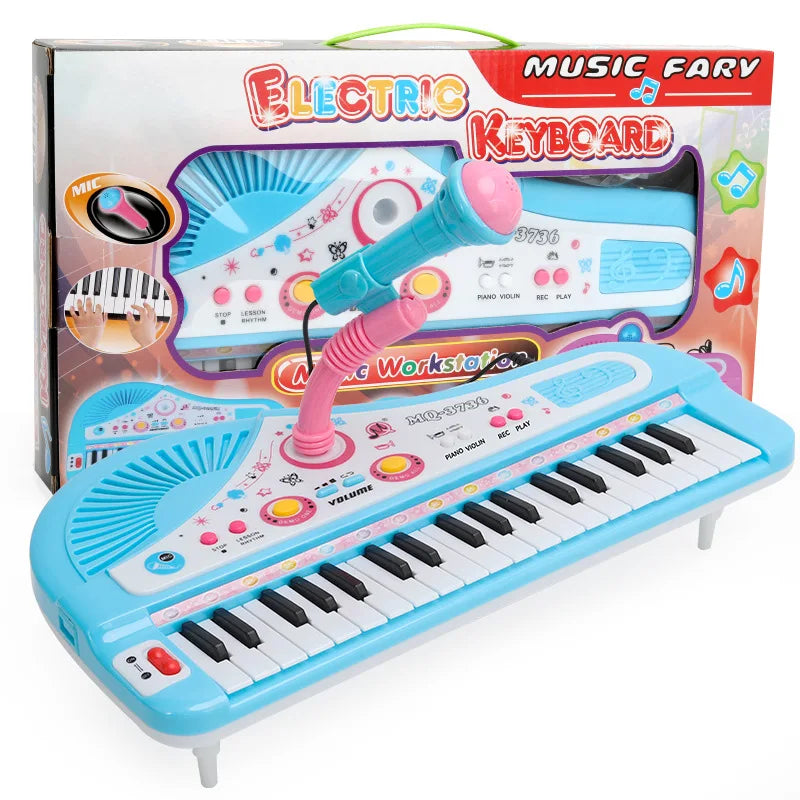 This imaginative piano keyboard provides everything tots need to compose beautiful melodies.