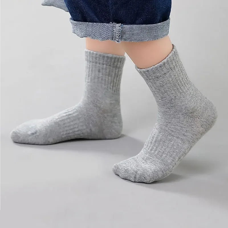 Kids Socks Spring Autumn Cotton Striped Sports Socks 5 Pairs