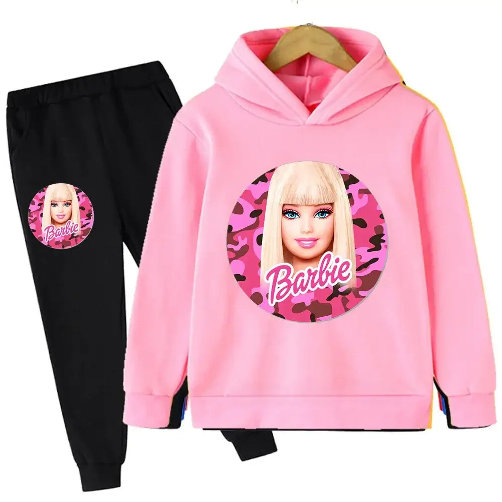 Get your little ones ready for a playful autumn with our Barbie Hoodie Tracksuit Sets!