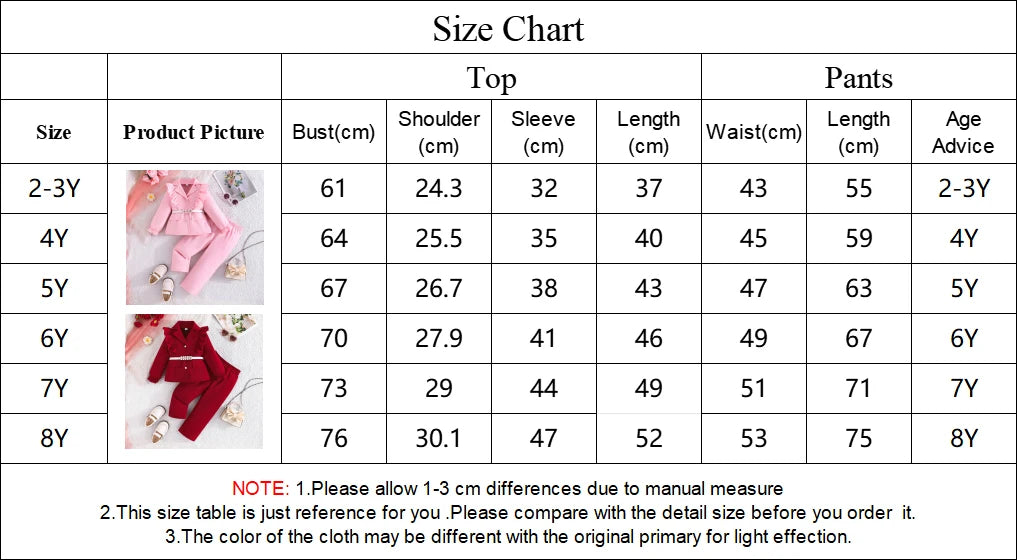 Dress your mini fashionista in this Girls Autumn Full Sleeve Blazer with Belt-Matching Pants set, made from 100% polyester for cozy comfort.