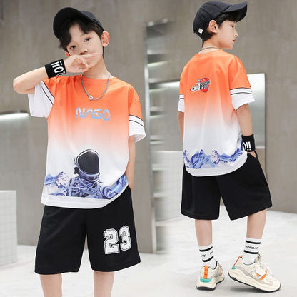 Be proud of your son's athletic prowess with this exquisite Boys Quick-dry Basketball Jersey & Shorts Set.