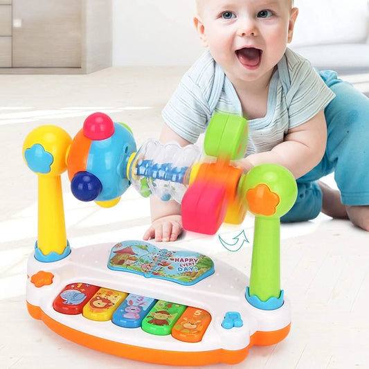 Baby Rotating Music Piano Keyboard with Light & Sound