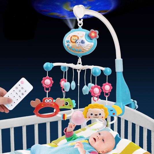 Welcome to baby's nursery! Get the ultimate star-powered crib mobile with a convenient remote control.