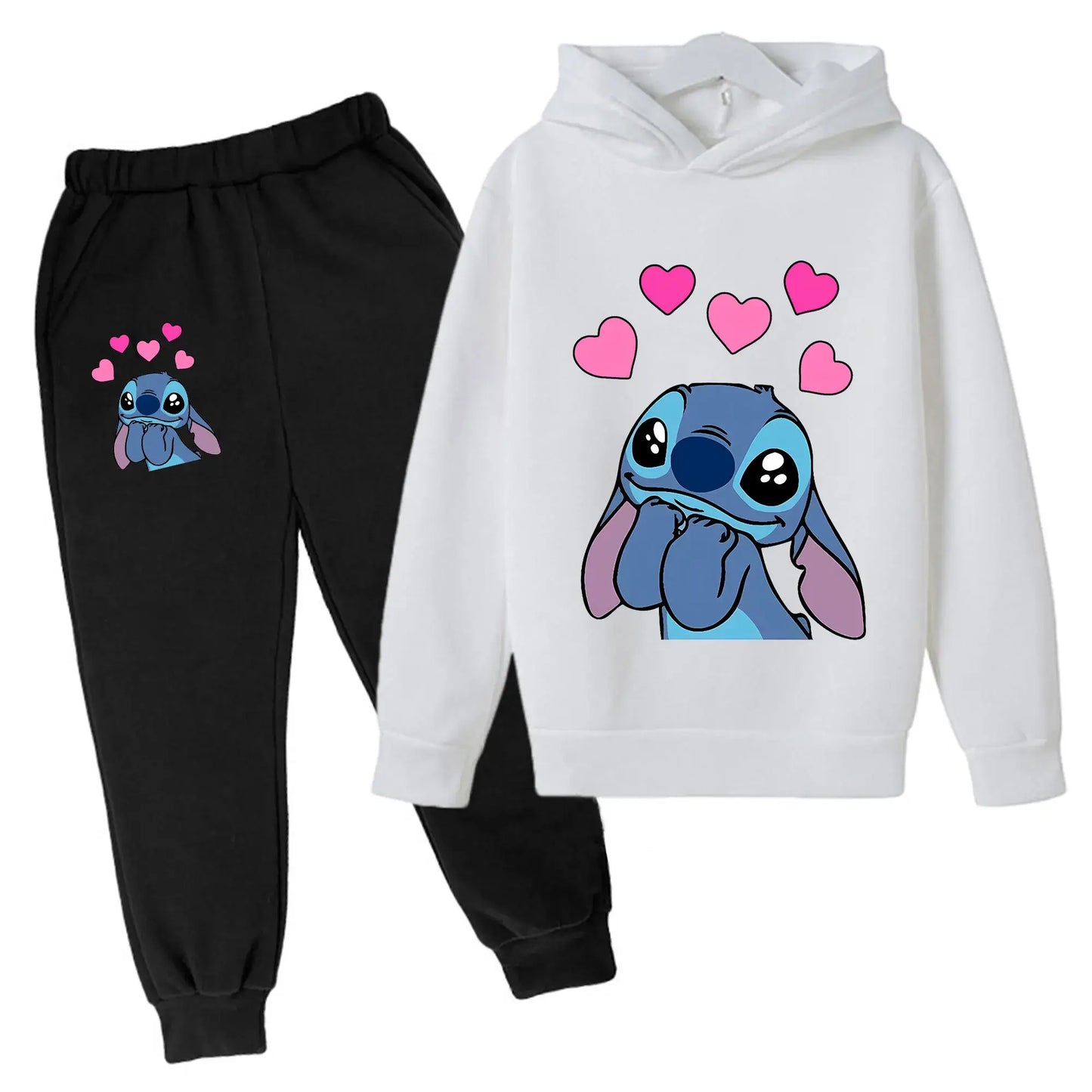 Girls Autumn Stitch Hoodie Sweatshirt+Pants