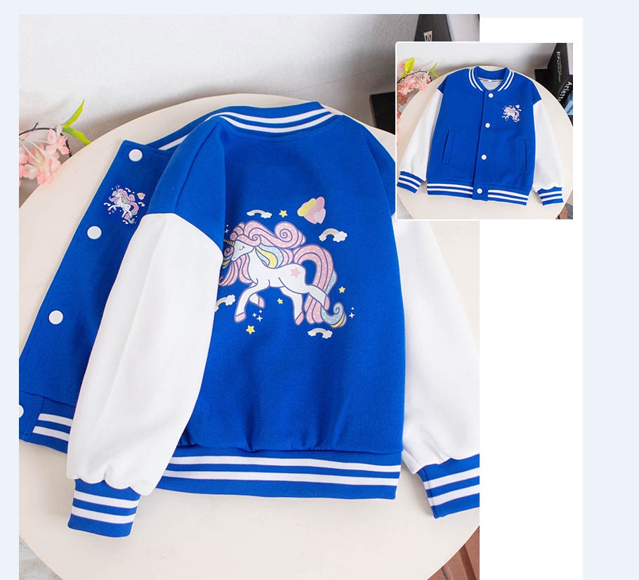 Introducing the one-of-a-kind Cartoon Unicorn Sports Jacket. It’s like having a mythical creature on your back.