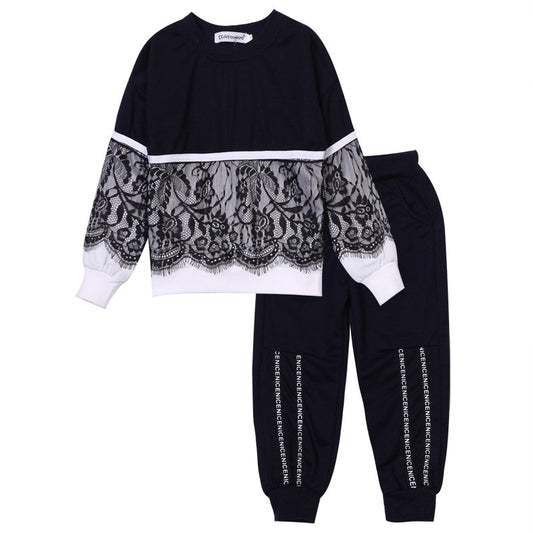 Fall Lace Tracksuits For Toddler Girls