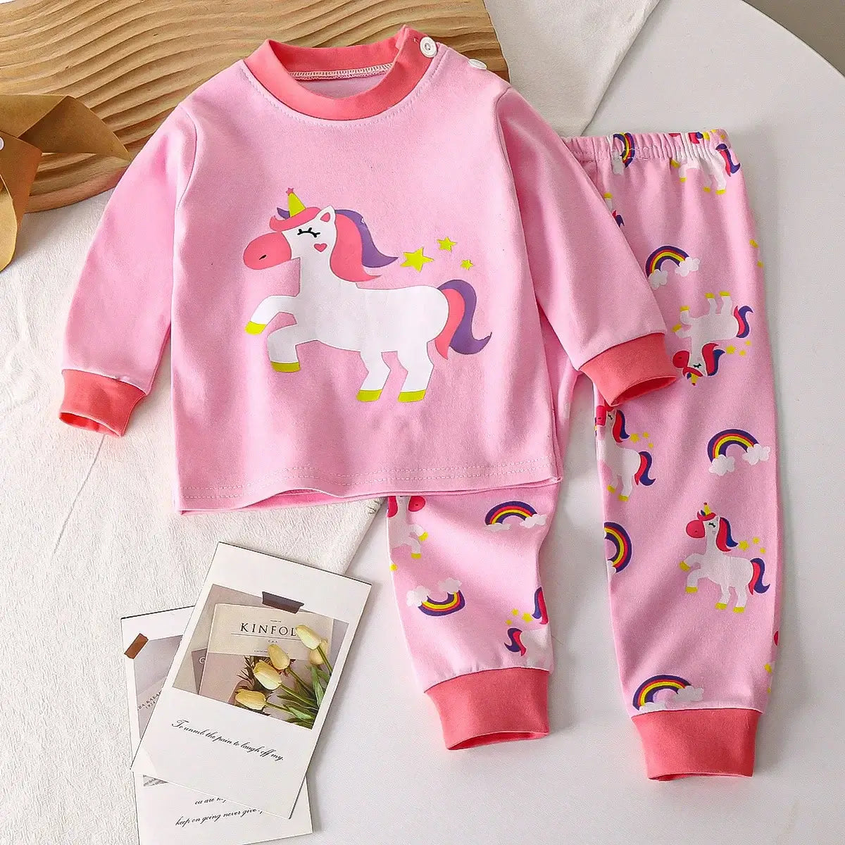 Keep your little one cozy and cute in this Autumn Toddlers Long Sleeve 2PC Pajama Set. Made from soft combed cotton, this Autumn Toddlers Long Sleeve 2PC Pajama Set is breathable enough to keep skin happy and irritation-free—because cranky jammies are no