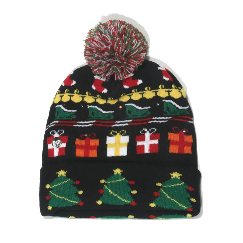 Have a holly, jolly Christmas with our Creative Flashing Led Christmas Winter Warm Knitted Cap!