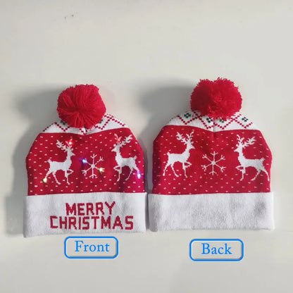 Have a holly, jolly Christmas with our Creative Flashing Led Christmas Winter Warm Knitted Cap!