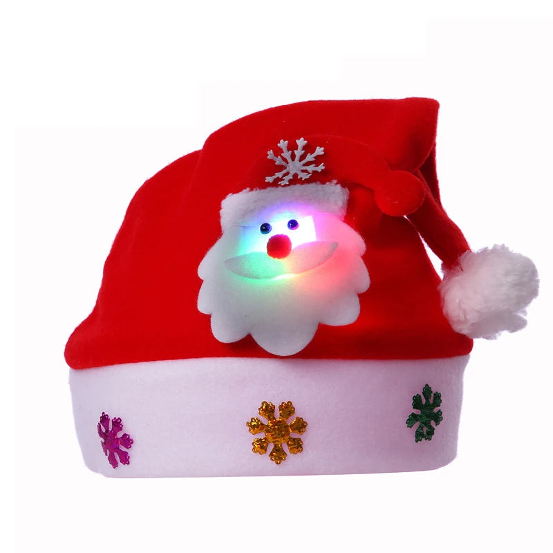 Get festive with the 2025 Christmas Santa Claus, Snowman, and Elk Hats! These hats are safe for adults and children.