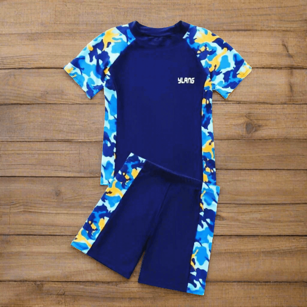 Explore summer with our Kids Quick Dry Bathing Suits 2PC Set! Suitable for both boys and girls aged 6-16. Chlorine and wear-resistant.