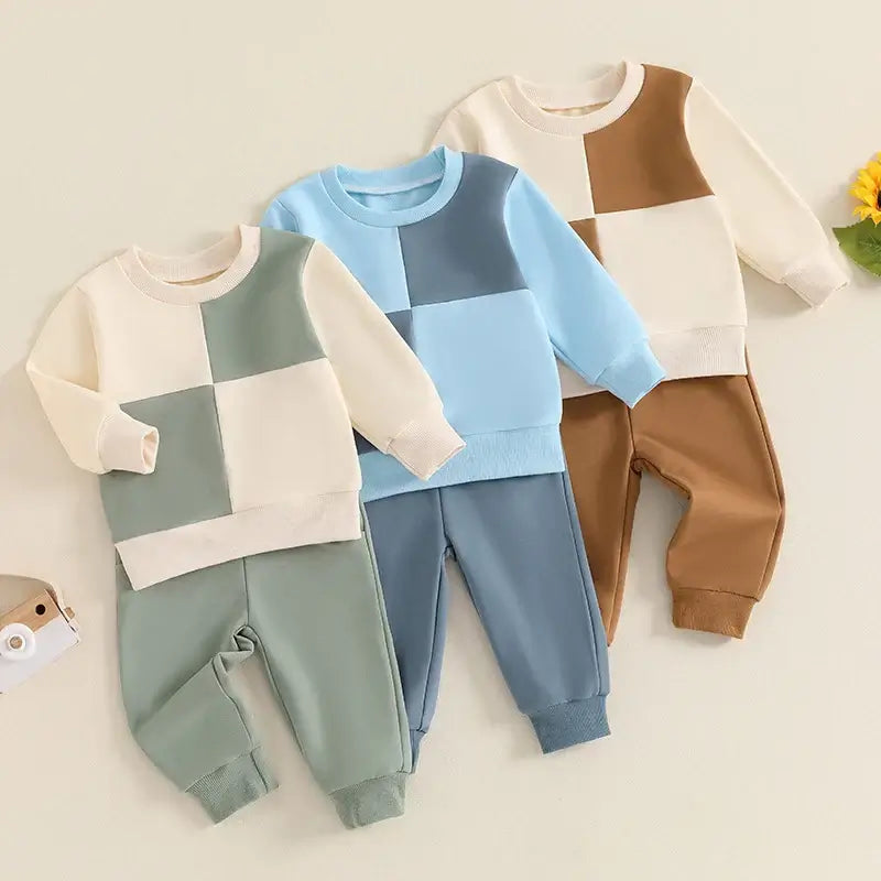 Introducing our Autumn Newborn Boys Long Sleeve Block Color Top+Pants! it's not only soft and comfortable, but also durable.