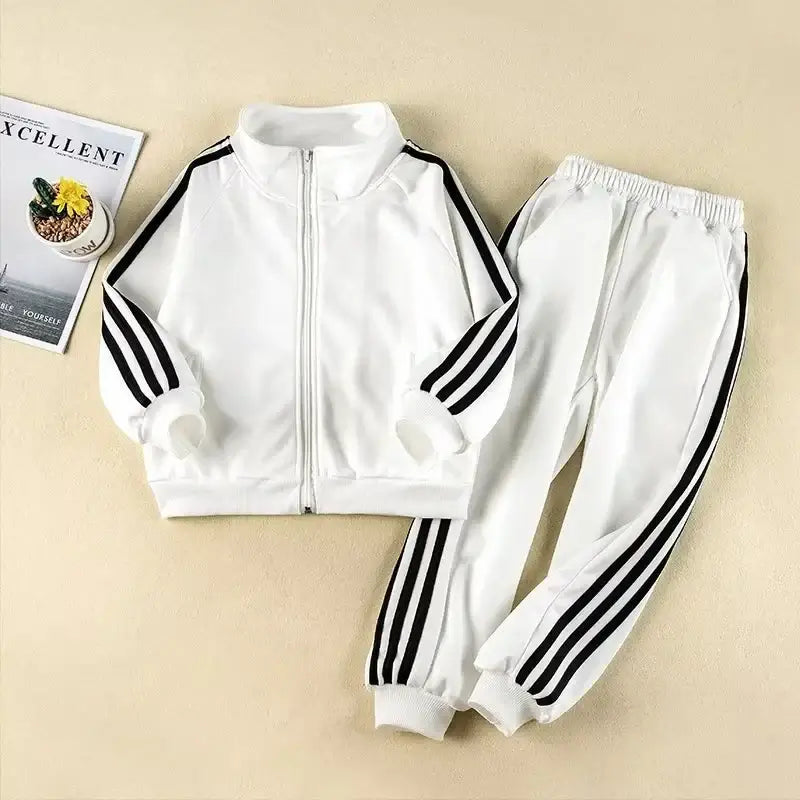 Get your little champ ready for action with this Boys Autumn Striped Sport Jacket and Matching Pants!