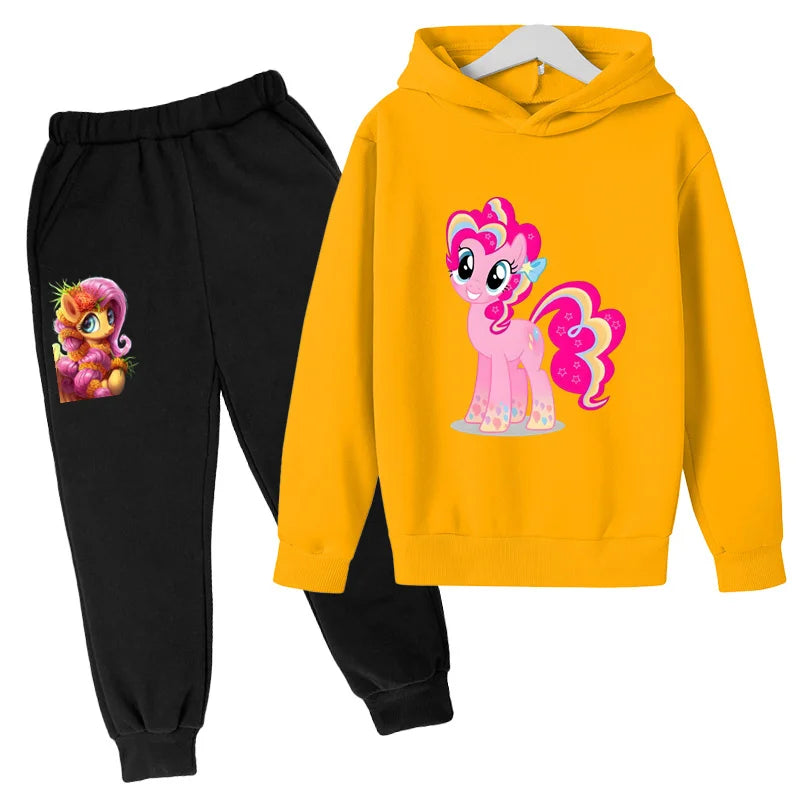 Your daughter's new favorite outfit just arrived—the Girls Winter Hoodie Printed Cartoon Sweatshirt+Long Pants is so cozy, she might refuse to take it off.